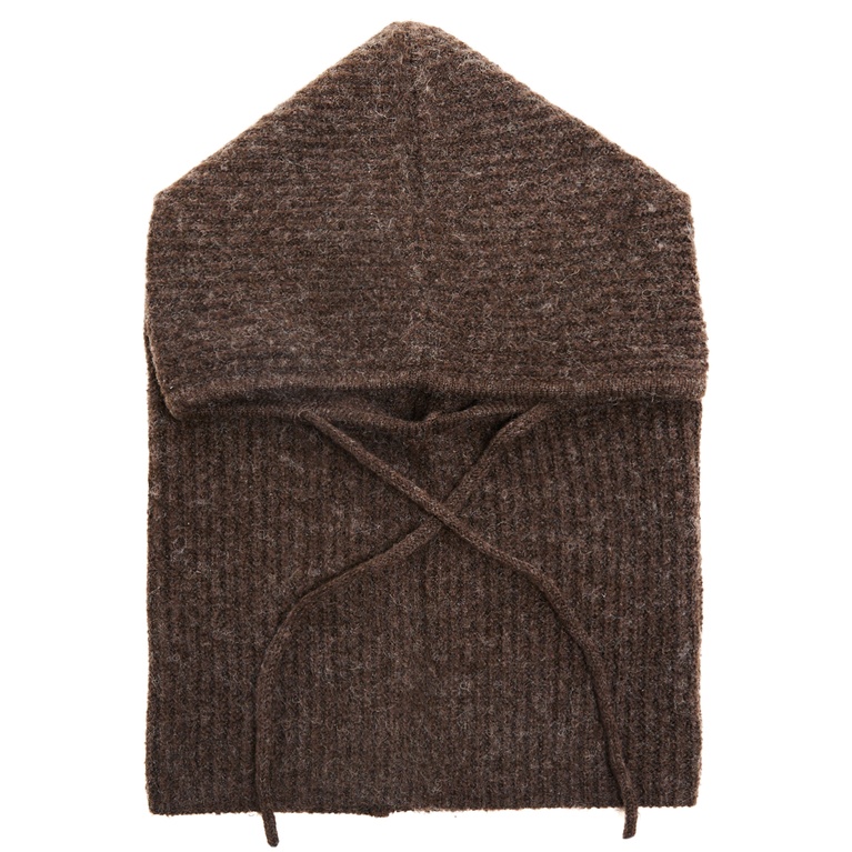 Ribbed balaclava "Kelly" Brown melange